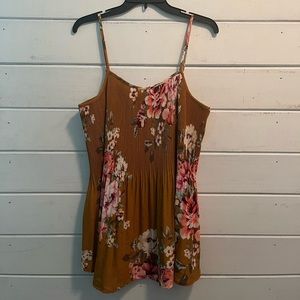 2x mustard yellow and flower cami/tank top